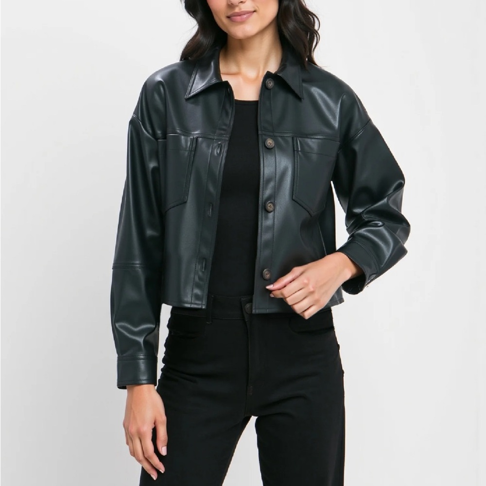 Women's Black Faux Leather Jacket
